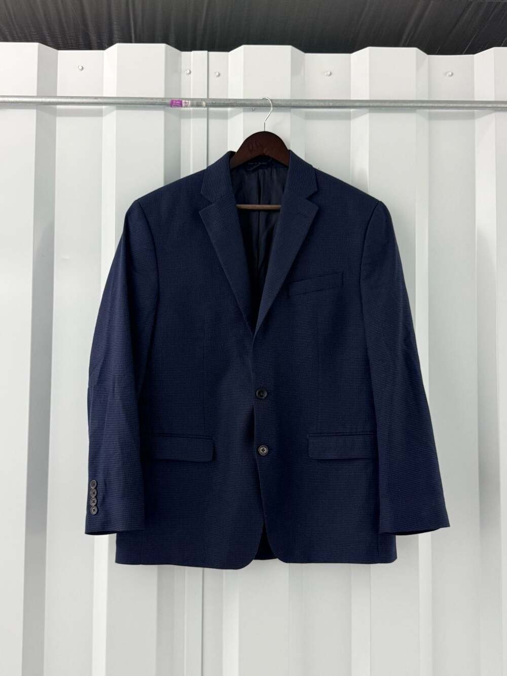 Lauren Ralph Lauren Navy Blue Houndstooth Sport Coat Blazer